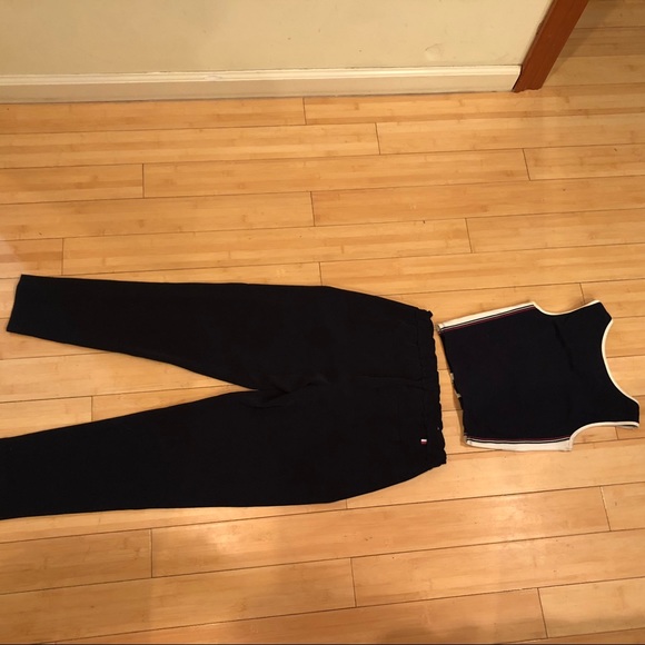 Tommy Hilfiger navy white red pants xxs petite  relaxed fit pants travel office - Picture 6 of 6